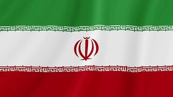 Iran Waving Flag. Realistic Flag Animation. Seamless Loop Background video