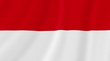 Indonesië golvend vlag. realistisch vlag animatie. naadloos lus achtergrond video