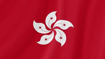 Hong kong agitant drapeau. réaliste drapeau animation. sans couture boucle Contexte video