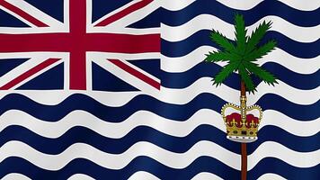 commissario di il Britannico indiano oceano territorio agitando bandiera. realistico bandiera animazione. senza soluzione di continuità ciclo continuo sfondo video