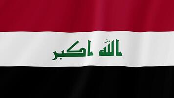 irak vinka flagga. realistisk flagga animation. sömlös slinga bakgrund video