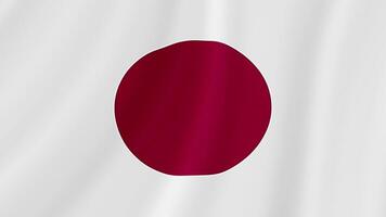 Japan golvend vlag. realistisch vlag animatie. naadloos lus achtergrond video