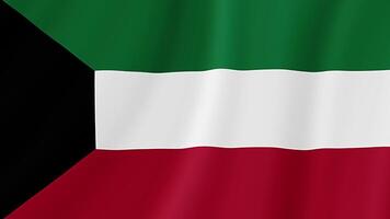 Kuwait winken Flagge. realistisch Flagge Animation. nahtlos Schleife Hintergrund video