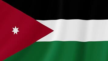 Giordania agitando bandiera. realistico bandiera animazione. senza soluzione di continuità ciclo continuo sfondo video
