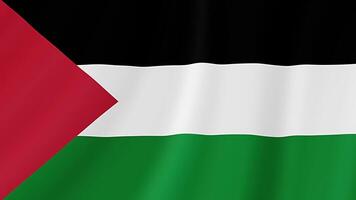 palestina vinka flagga. realistisk flagga animation. sömlös slinga bakgrund video