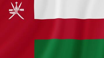 Oman winken Flagge. realistisch Flagge Animation. nahtlos Schleife Hintergrund video