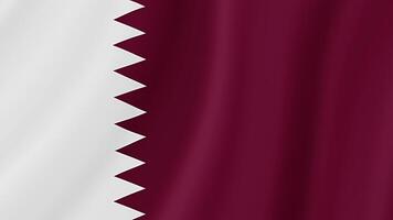 qatar vinka flagga. realistisk flagga animation. sömlös slinga bakgrund video