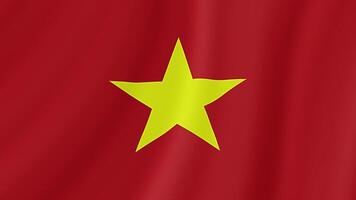 Vietnam winken Flagge. realistisch Flagge Animation. nahtlos Schleife Hintergrund video