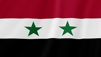 Syrië golvend vlag. realistisch vlag animatie. naadloos lus achtergrond video