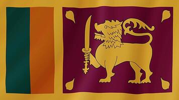 Sri Lanka Waving Flag. Realistic Flag Animation. Seamless Loop Background video