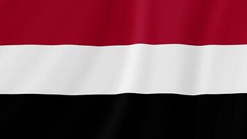 Yemen Waving Flag. Realistic Flag Animation. Seamless Loop Background video