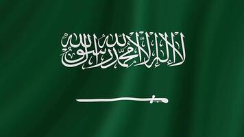 Saudi Arabien winken Flagge. realistisch Flagge Animation. nahtlos Schleife Hintergrund video