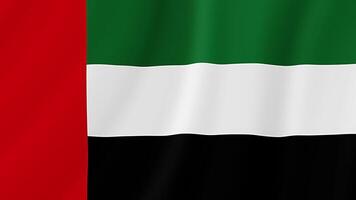 United Arab Emirates Waving Flag. Realistic Flag Animation. Seamless Loop Background video