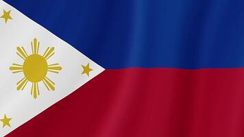 Philippines Waving Flag. Realistic Flag Animation. Seamless Loop Background video