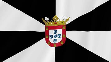 ceuta winken Flagge. realistisch Flagge Animation. nahtlos Schleife Hintergrund video