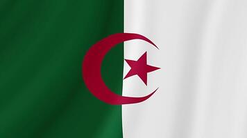 Algeria Waving Flag. Realistic Flag Animation. Seamless Loop Background video