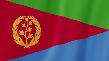 eritrea golvend vlag. realistisch vlag animatie. naadloos lus achtergrond video