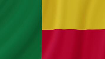 Benin Waving Flag. Realistic Flag Animation. Seamless Loop Background video