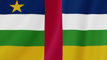 Central African Republic Waving Flag. Realistic Flag Animation. Seamless Loop Background video