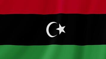 Libyen winken Flagge. realistisch Flagge Animation. nahtlos Schleife Hintergrund video