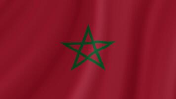 Morocco Waving Flag. Realistic Flag Animation. Seamless Loop Background video