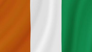 Ivory Coast Waving Flag. Realistic Flag Animation. Seamless Loop Background video