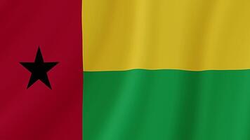 Guinea-Bissau Waving Flag. Realistic Flag Animation. Seamless Loop Background video