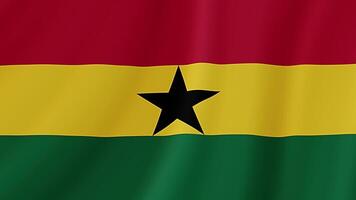 Ghana winken Flagge. realistisch Flagge Animation. nahtlos Schleife Hintergrund video