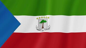 Equatorial Guinea Waving Flag. Realistic Flag Animation. Seamless Loop Background video