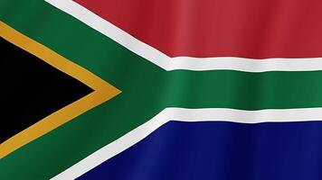 South Africa Waving Flag. Realistic Flag Animation. Seamless Loop Background video