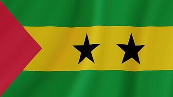 Sao Tome and Principe Waving Flag. Realistic Flag Animation. Seamless Loop Background video