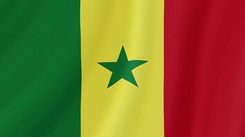 Senegal Waving Flag. Realistic Flag Animation. Seamless Loop Background video