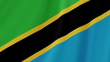 Tanzanie agitant drapeau. réaliste drapeau animation. sans couture boucle Contexte video