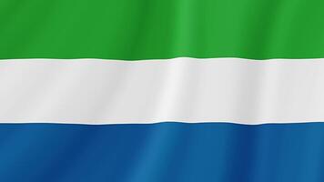 Sierra Leone Waving Flag. Realistic Flag Animation. Seamless Loop Background video