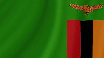 Zambia Waving Flag. Realistic Flag Animation. Seamless Loop Background video