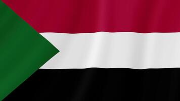 Sudan winken Flagge. realistisch Flagge Animation. nahtlos Schleife Hintergrund video