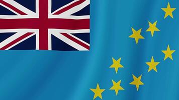 Tuvalu Waving Flag. Realistic Flag Animation. Seamless Loop Background video