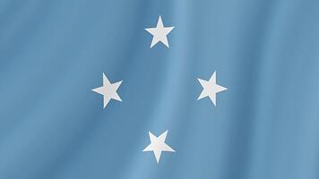 Federated States of Micronesia Waving Flag. Realistic Flag Animation. Seamless Loop Background video