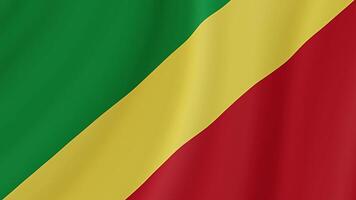 Republic of the Congo Waving Flag. Realistic Flag Animation. Seamless Loop Background video