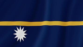 Nauru Waving Flag. Realistic Flag Animation. Seamless Loop Background video