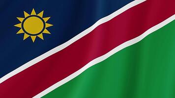 Namibia winken Flagge. realistisch Flagge Animation. nahtlos Schleife Hintergrund video