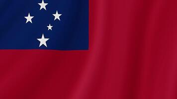 Samoa winken Flagge. realistisch Flagge Animation. nahtlos Schleife Hintergrund video