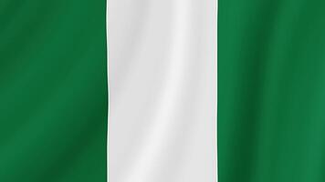 Nigeria Waving Flag. Realistic Flag Animation. Seamless Loop Background video