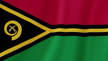 vanuatu golvend vlag. realistisch vlag animatie. naadloos lus achtergrond video