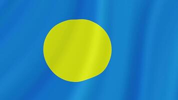 Palau Waving Flag. Realistic Flag Animation. Seamless Loop Background video