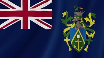 Pitcairn Inseln winken Flagge. realistisch Flagge Animation. nahtlos Schleife Hintergrund video