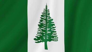 Norfolk Island Waving Flag. Realistic Flag Animation. Seamless Loop Background video