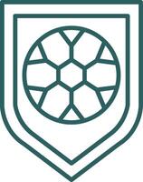 Football Badge Line Gradient Icon vector