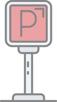 Parking Line Filled Light Icon vector