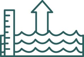 Sea Level Rise Line Gradient Icon vector